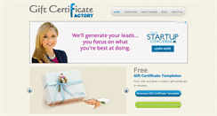 Desktop Screenshot of giftcertificatefactory.com